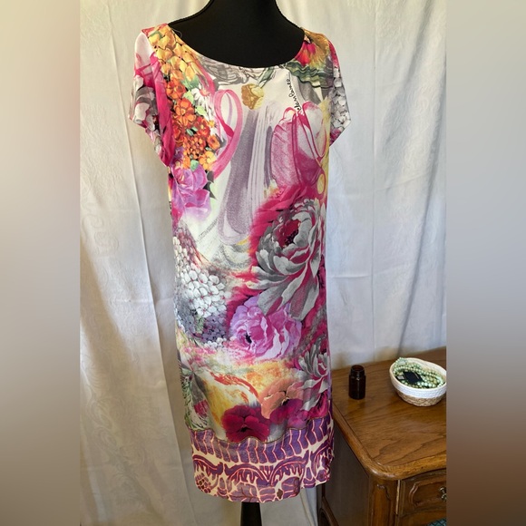 Roberto Cavalli Dresses & Skirts - CLASS ROBERTO CAVALLI Vintage Midi Shift Dress Floral Print Size 14
